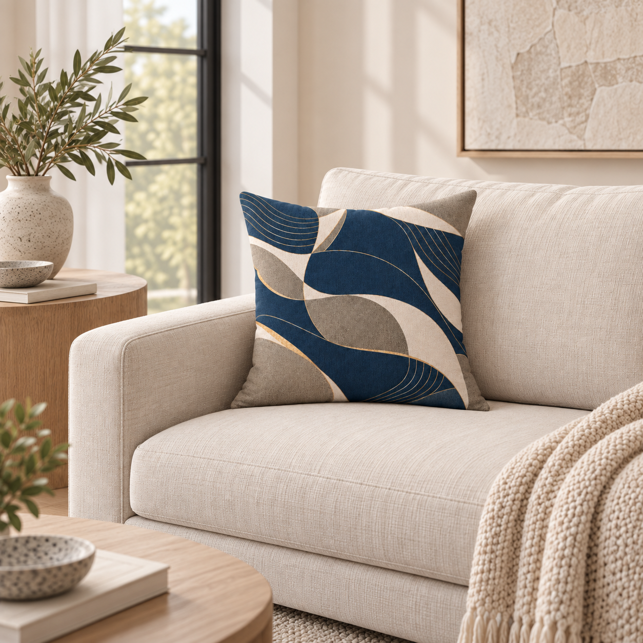 Arcfield Pillow — Deep Navy — primary product image