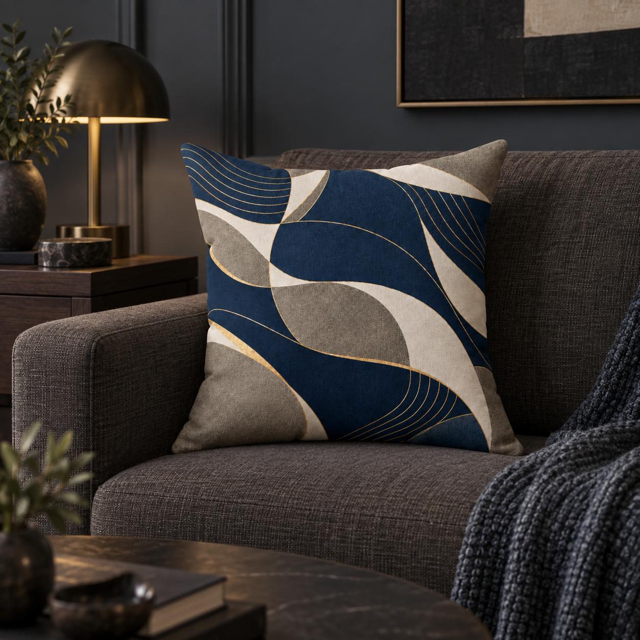 Arcfield Pillow — Deep Navy — view 2 of 5
