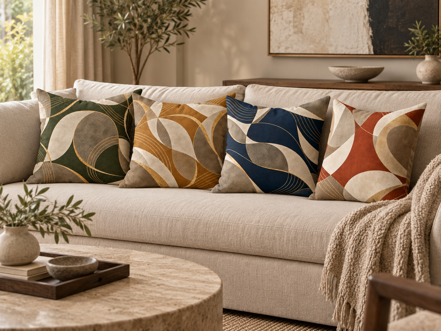 Arcfield Pillow — Ochre — view 5 of 5