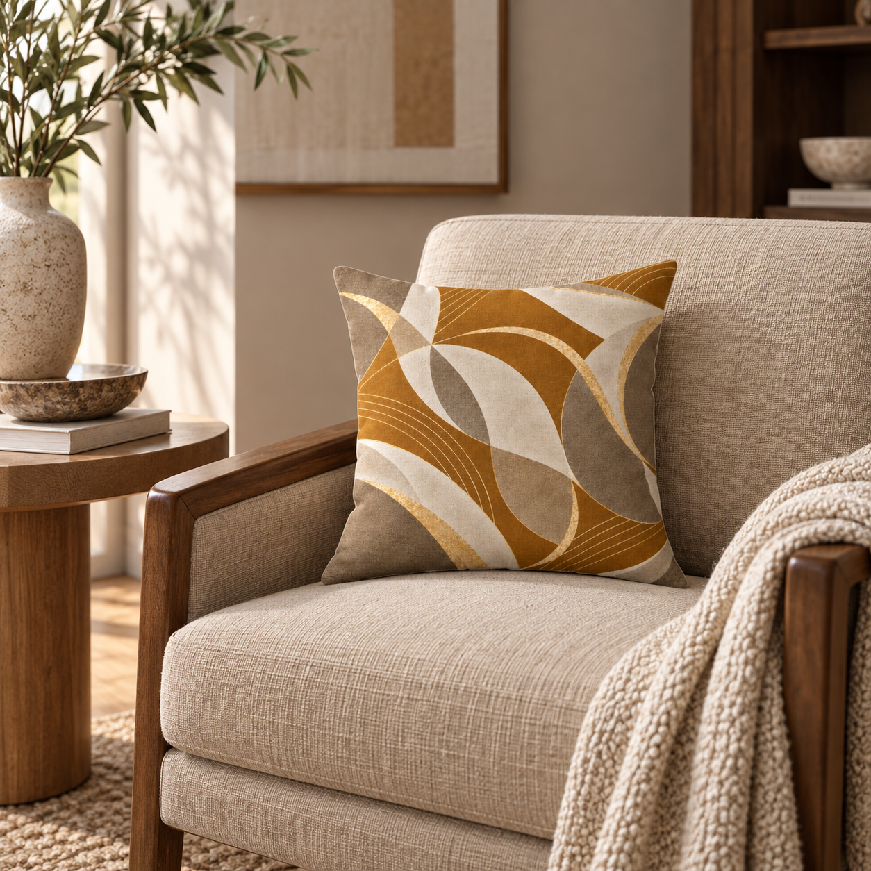 Arcfield Pillow — Ochre — primary product image